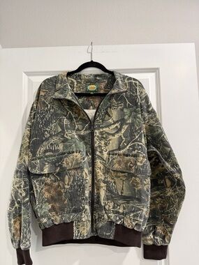Cabela's Realtree-Style Camo Jacket - Green/Brown sz l